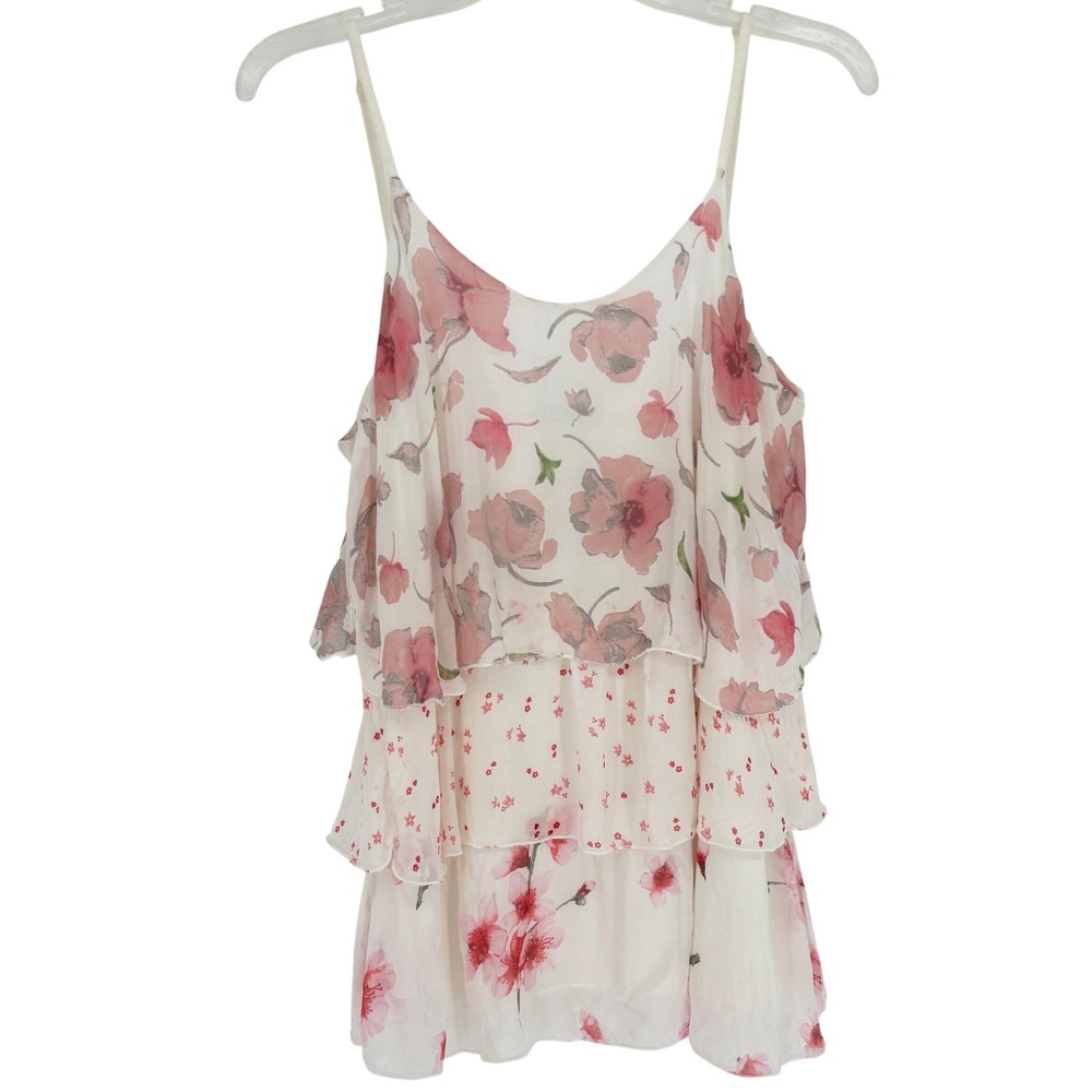 Bella Amore Romantic Cottagecore Boho Tiered Floral Cami Made in Italy Womens OS